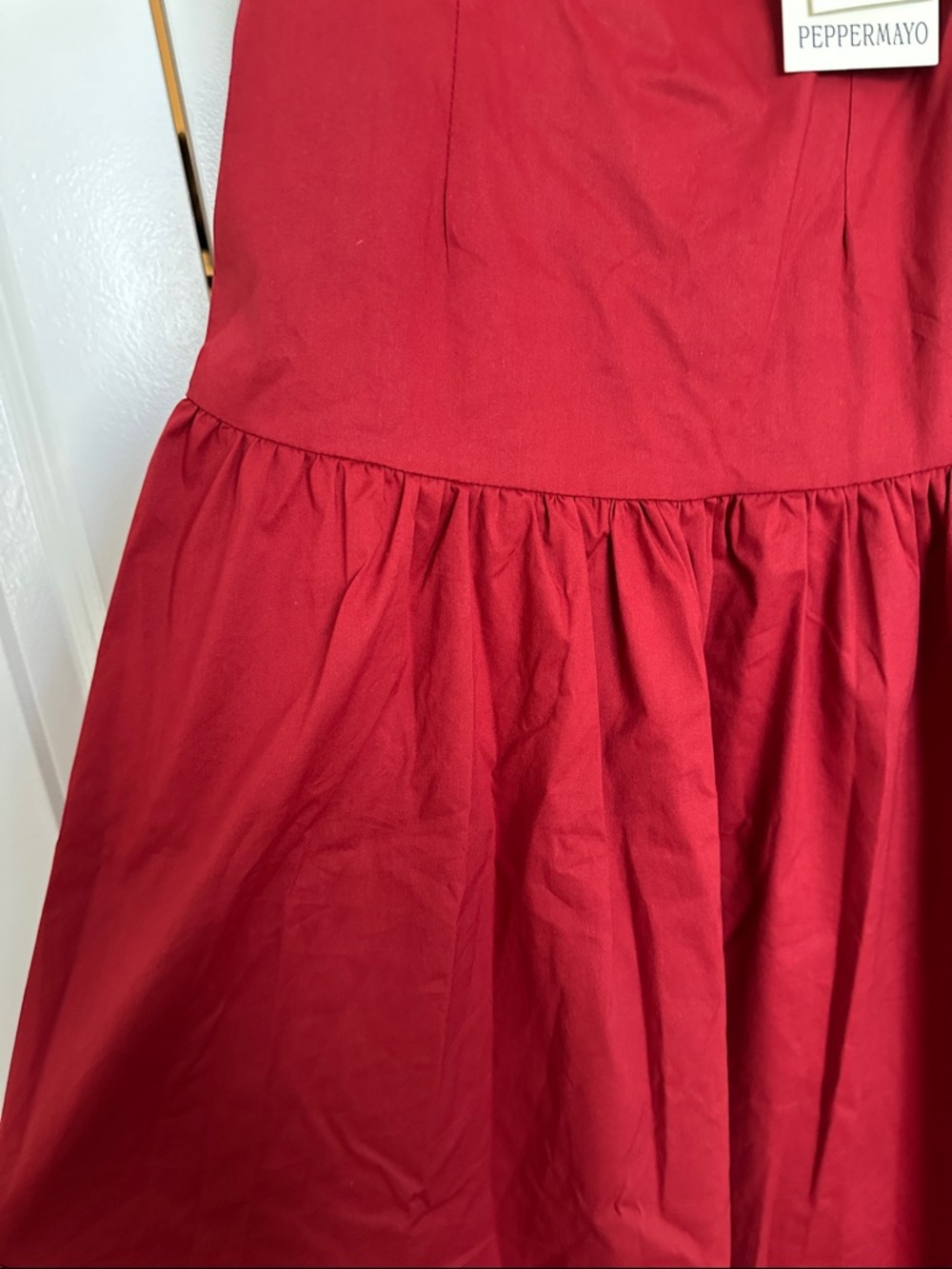Peppermayo Red Maxi Dress with Spaghetti Straps - Picture 6 of 7